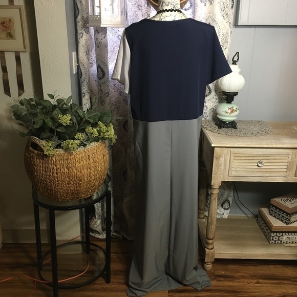 MISSLOOK color block short sleeve maxi dress - Picture 5 of 8